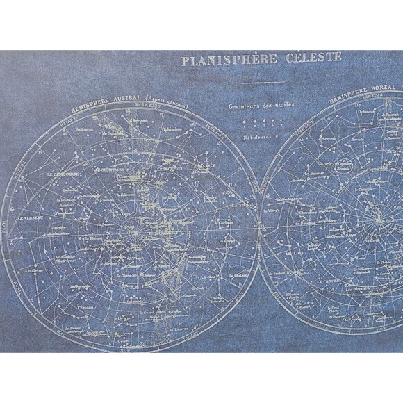 Planisphere Celeste Vintage Inspired Celestial Map Tapestry Wall Hanging 26x36in - Picture 4 of 6